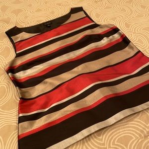 Talbots top, silk, striped, sleeveless, polyester lining, eight